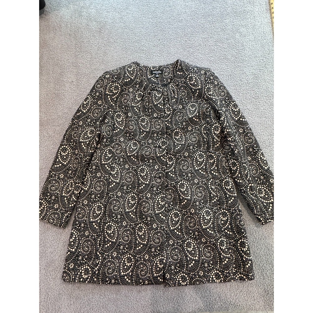 Isabella Suits Women's Black White Paisley Jacket Coat Size‎ 18 Polyester Lined